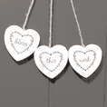 50% off Gorgeous rustic white hanging heart trio
